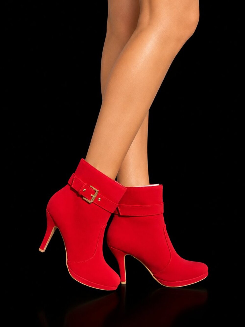 Women's Red Heel Ankle Boots, 5.5